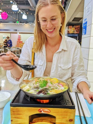 allyson with personal hot pot soup