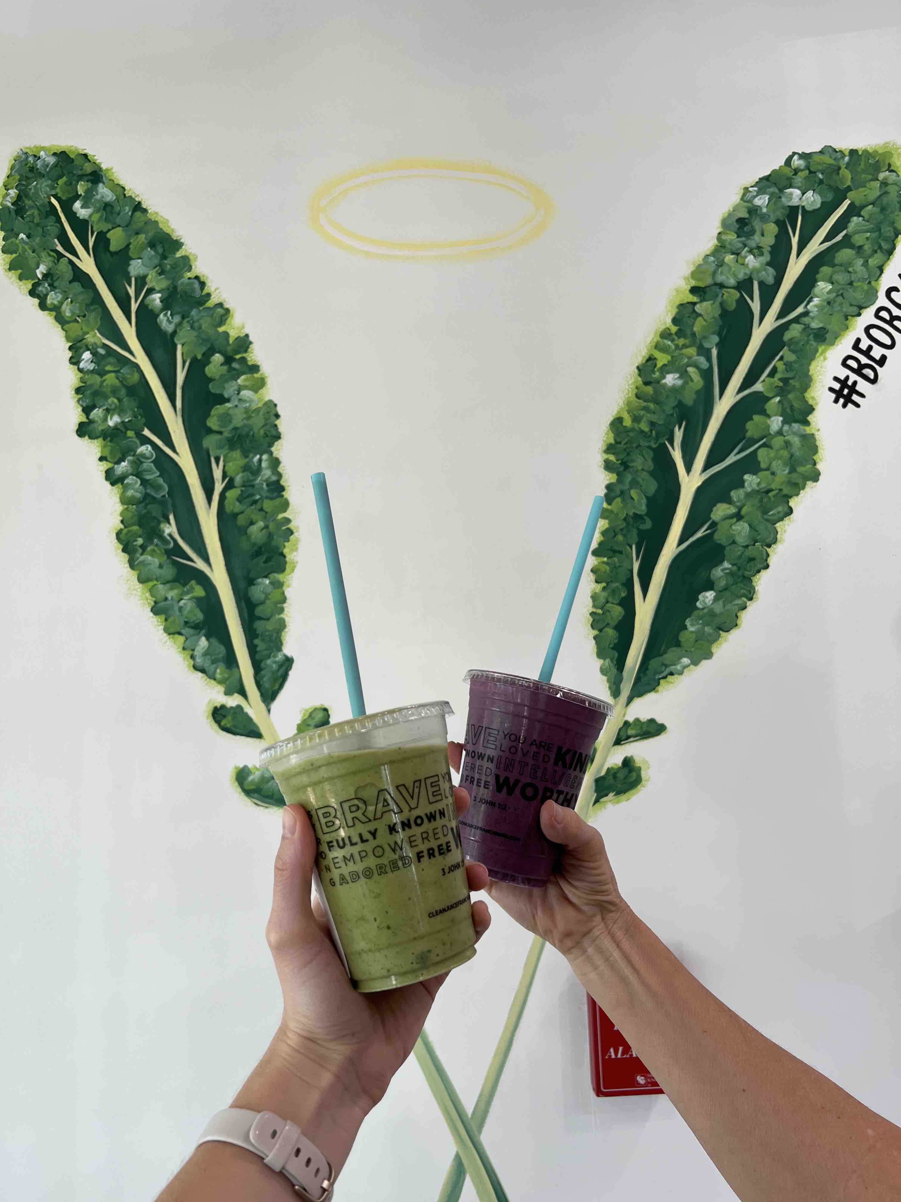 green and purple smoothies
